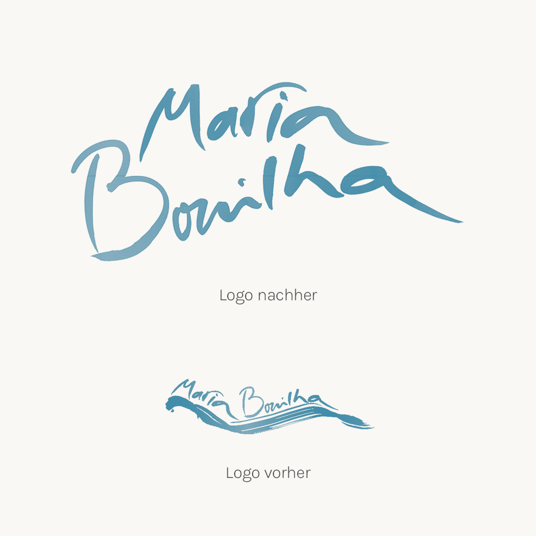 Maria Bonilha Logo vorher/nachher